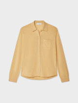 Cashmere Embroidered Trim Button Down Shirt