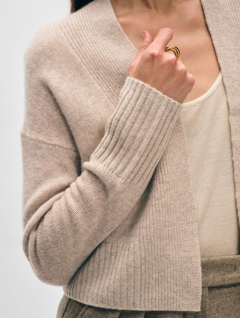 Cashmere Open Front Cardigan