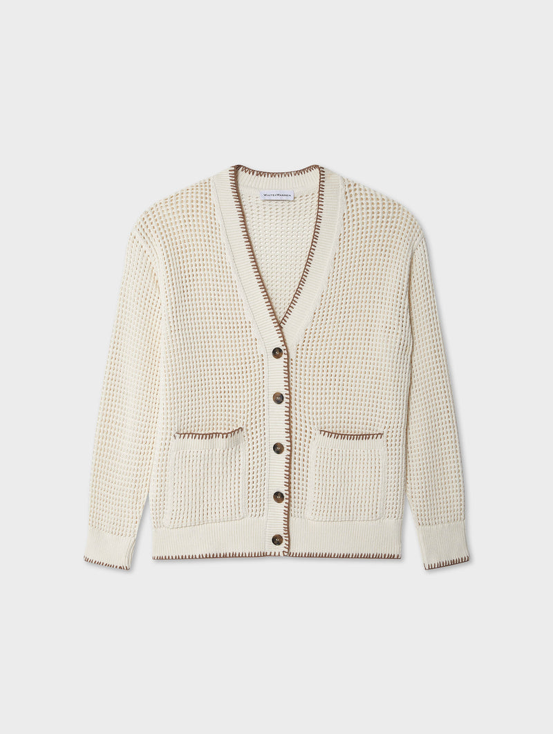 Cotton Blanket Trim Cardigan