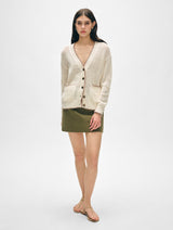 Cotton Blanket Trim Cardigan