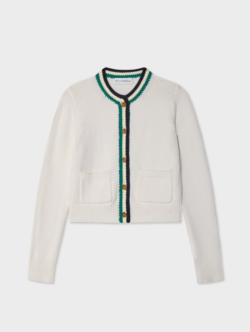 Lofty Cotton Crochet Trim Cardigan