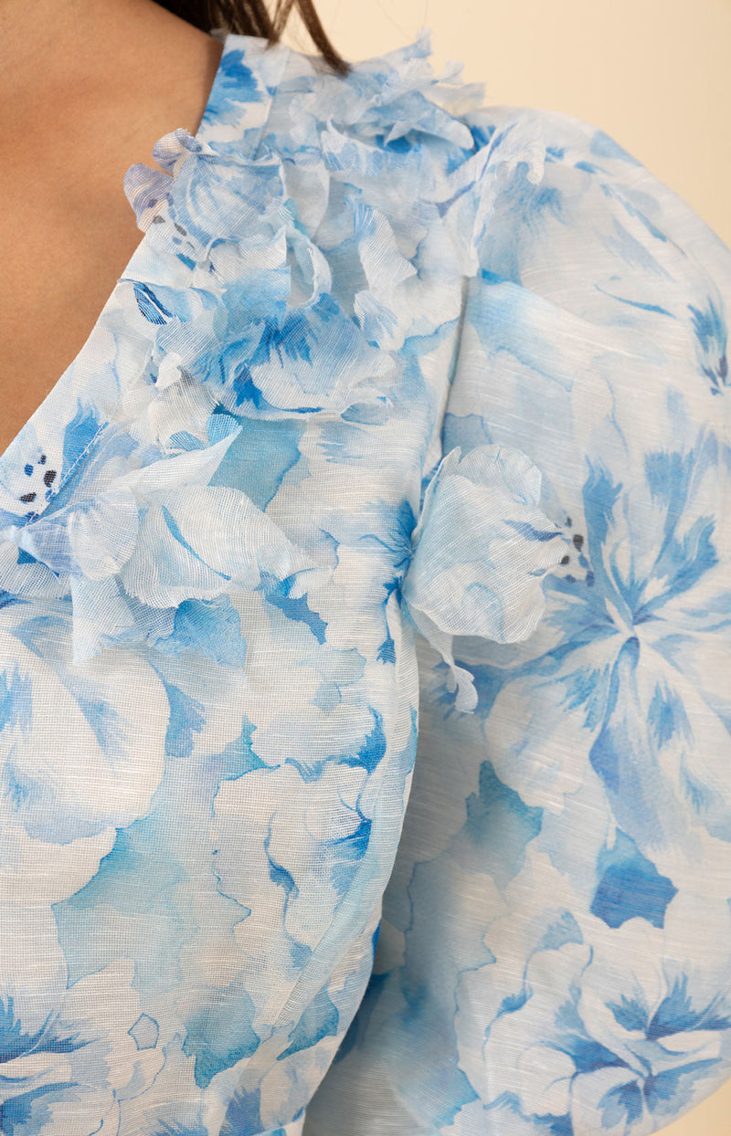 Promise Floral Trim Organza Dress