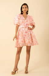 Promise Floral Trim Organza Dress