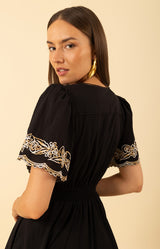 Alena Embroidered Voile Dress