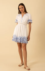 Alena Embroidered Voile Dress