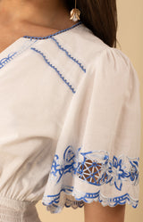 Alena Embroidered Voile Dress