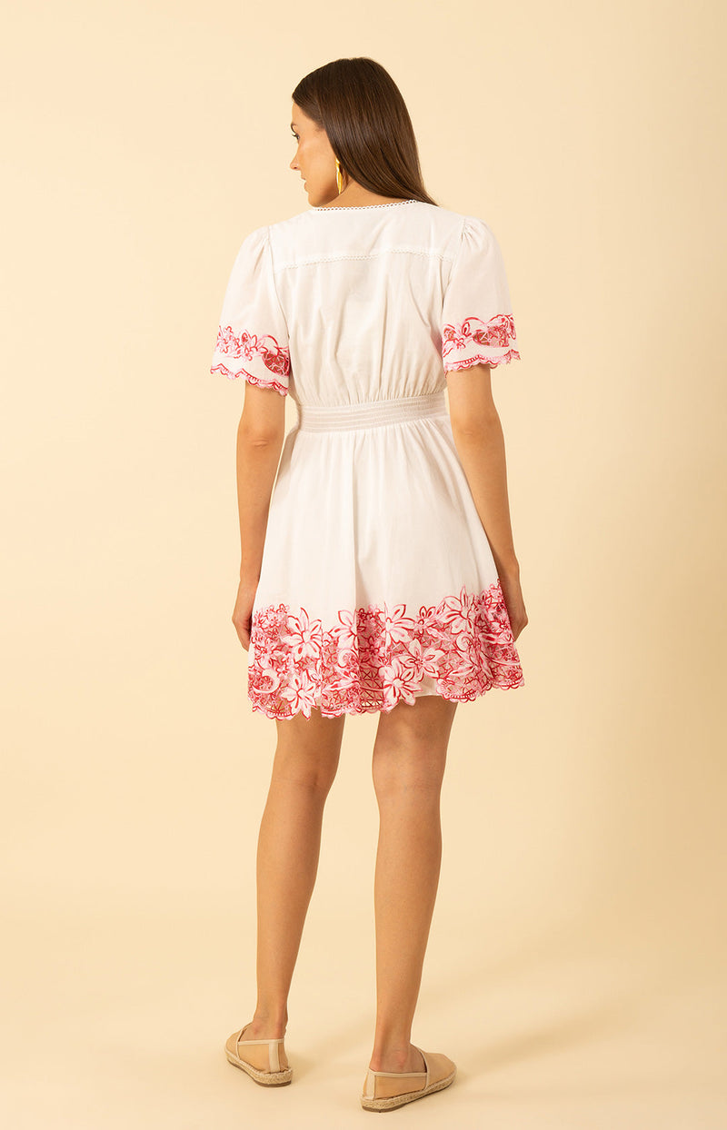 Alena Embroidered Voile Dress