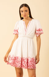 Alena Embroidered Voile Dress